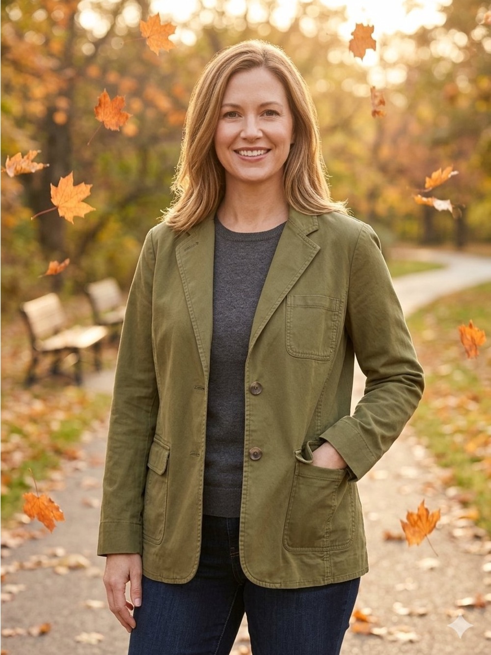 Talbots 100% Cotton Olive Cotton Utility Jacket (8)